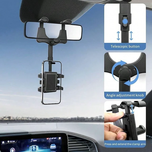 Main image of Bks Car Phone Holder AR Navigation Mount Rotating Dash Cam Compatible One Size Black