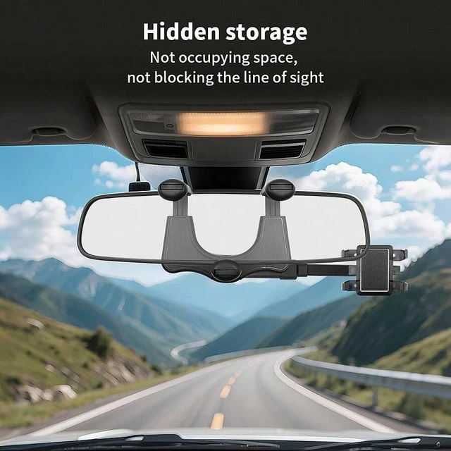 Alt view image 4 of 7 - Bks Car Phone Holder AR Navigation Mount Rotating Dash Cam Compatible One Size Black
