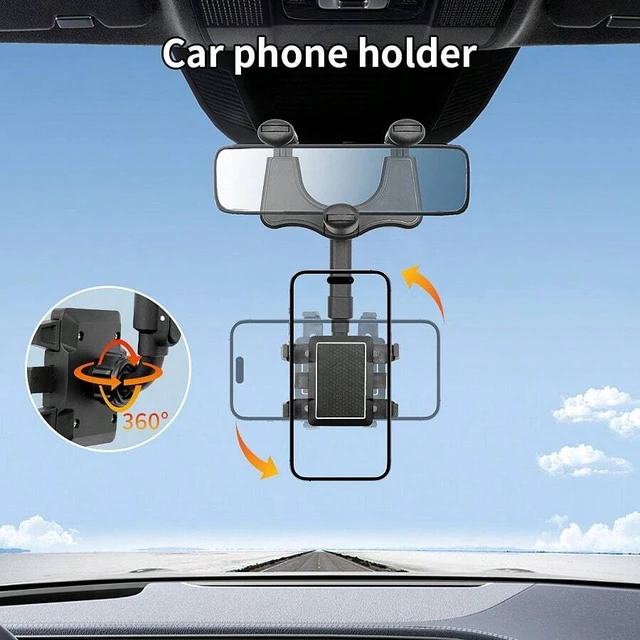 Alt view image 5 of 7 - Bks Car Phone Holder AR Navigation Mount Rotating Dash Cam Compatible One Size Black