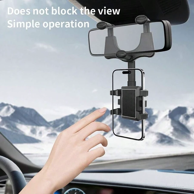 Alt view image 6 of 7 - Bks Car Phone Holder AR Navigation Mount Rotating Dash Cam Compatible One Size Black