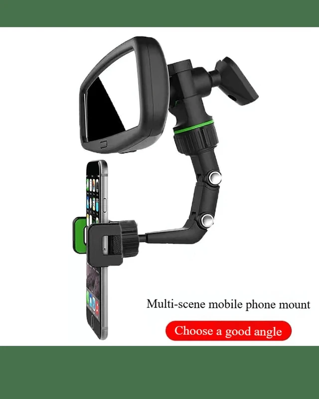Main image of Bks Rearview Mirror Car Phone Holder Non-Blocking Backseat Stand for iPhone Android Convenient