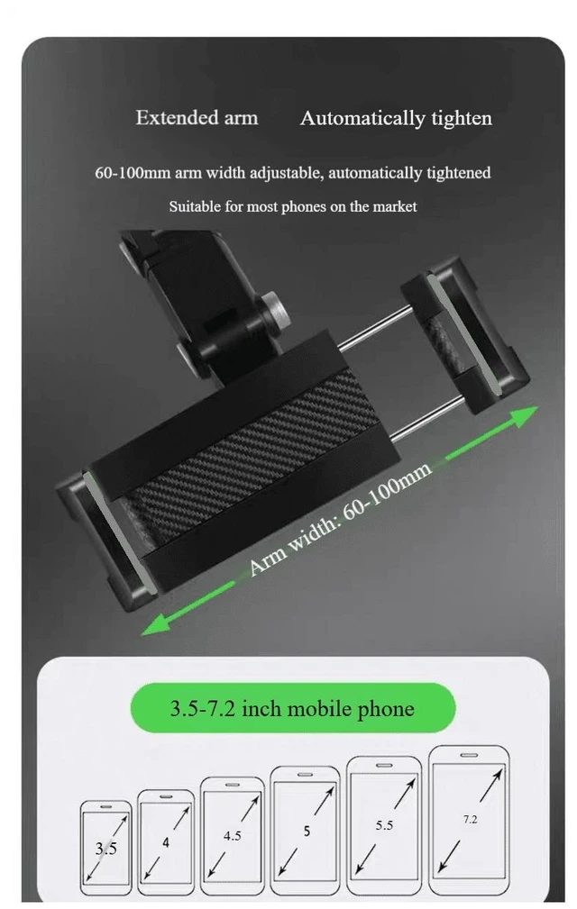Alt view image 4 of 6 - Bks Rearview Mirror Car Phone Holder Non-Blocking Backseat Stand for iPhone Android Convenient