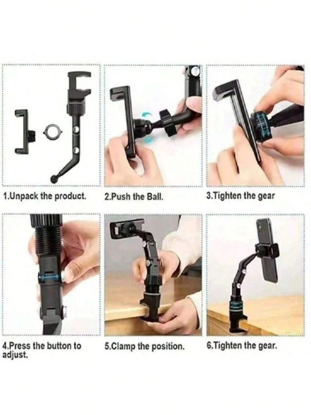 Alt view image 6 of 6 - Bks Rearview Mirror Car Phone Holder Non-Blocking Backseat Stand for iPhone Android Convenient