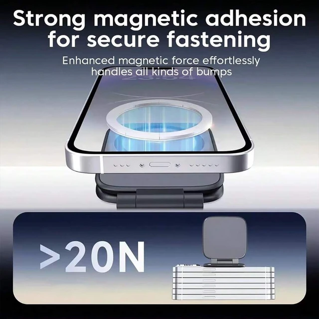 Alt view image 5 of 5 - Bks Magnetic Double-Sided Car Phone Holder Ultra-Thin Adjustable Mount Compatible iPhone Android Dashboard