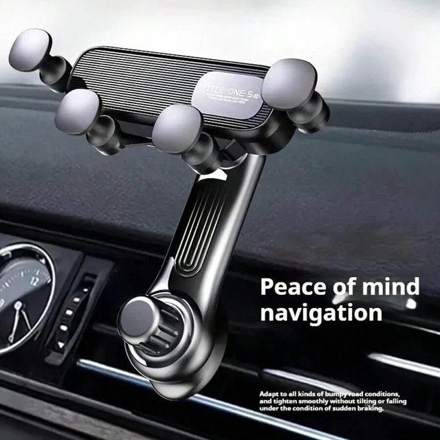 Main image of Bks Black Car Phone Holder Gravity Auto Air Vent Mount 360 Rotatable Suction Cup Stand For Navigation