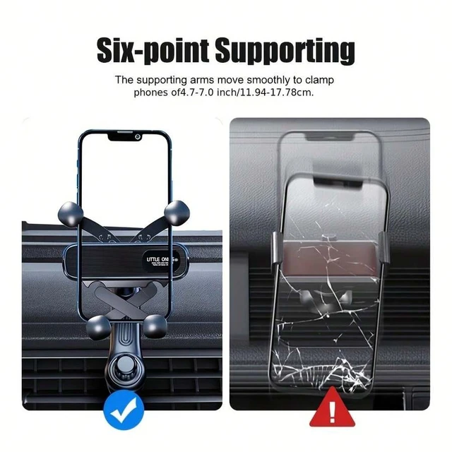 Alt view image 4 of 7 - Bks Black Car Phone Holder Gravity Auto Air Vent Mount 360 Rotatable Suction Cup Stand For Navigation