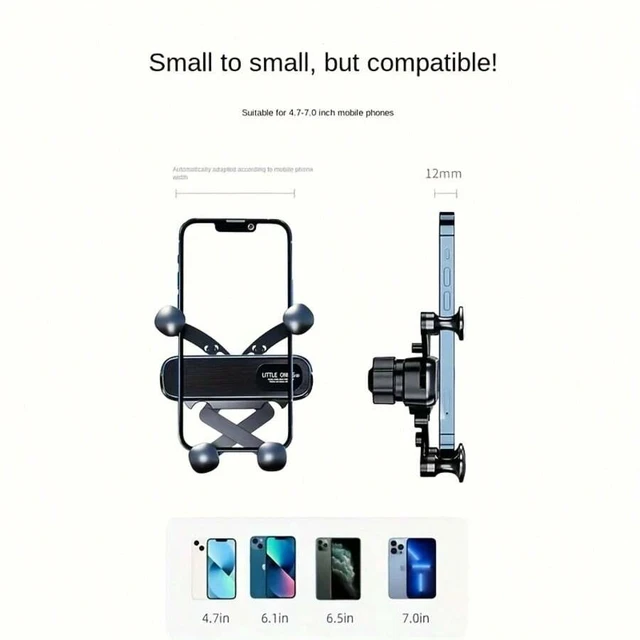 Alt view image 6 of 7 - Bks Black Car Phone Holder Gravity Auto Air Vent Mount 360 Rotatable Suction Cup Stand For Navigation