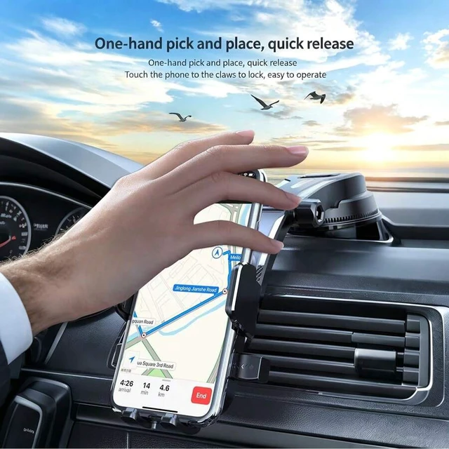 Alt view image 4 of 6 - Bks Universal Car Phone Holder Mount, Desktop Stand, Hands-Free Cradle Compatible with iPhone and Android Smartphones