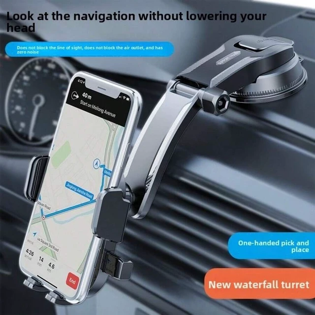 Alt view image 4 of 6 - Bks Automatic Lock Car Phone Holder Air Vent Dashboard Mount Fixed Suction Cup Navigation Stand