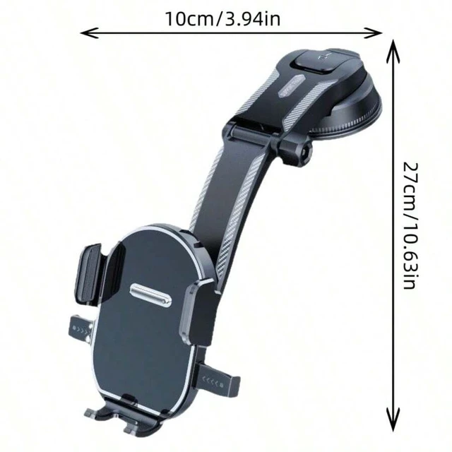 Alt view image 6 of 6 - Bks Automatic Lock Car Phone Holder Air Vent Dashboard Mount Fixed Suction Cup Navigation Stand