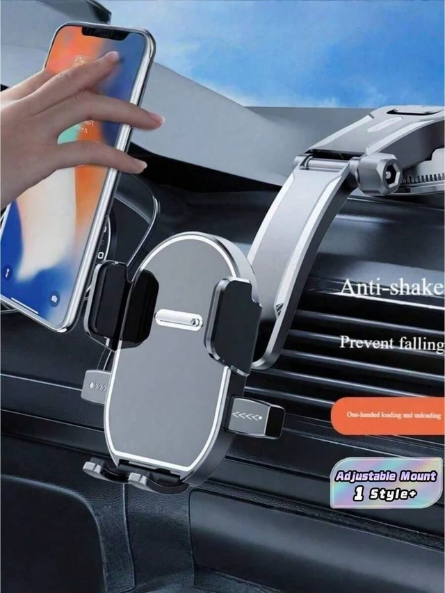 Alt view image 2 of 7 - Bks Universal Car Phone Holder Vent Mount Strong ABS Plastic One Hand Operation 360 Degree Rotatable Adjustable Dashboard Windshield