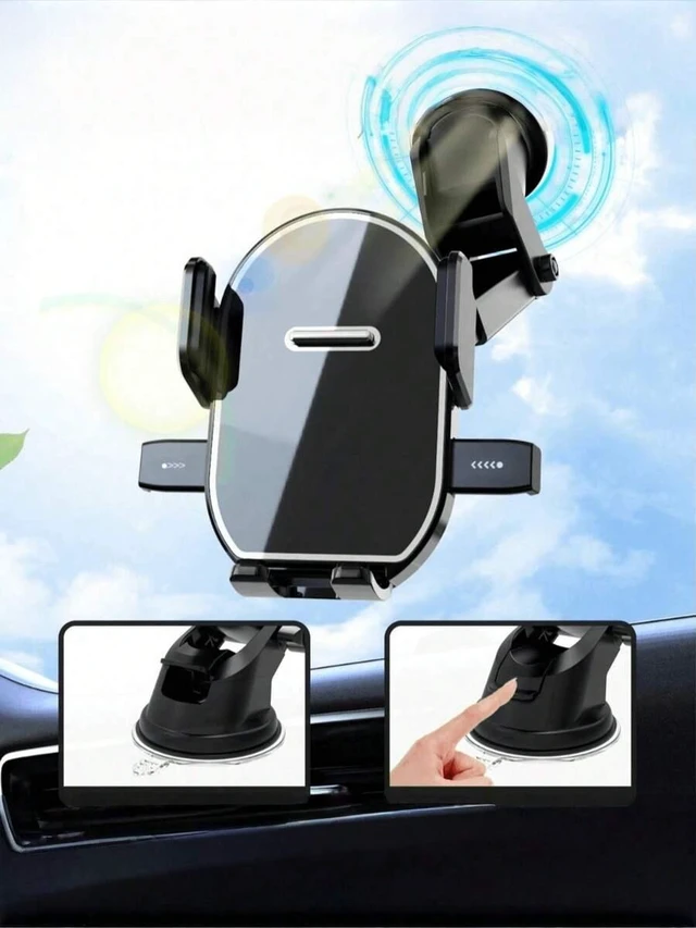 Alt view image 4 of 7 - Bks Universal Car Phone Holder Vent Mount Strong ABS Plastic One Hand Operation 360 Degree Rotatable Adjustable Dashboard Windshield