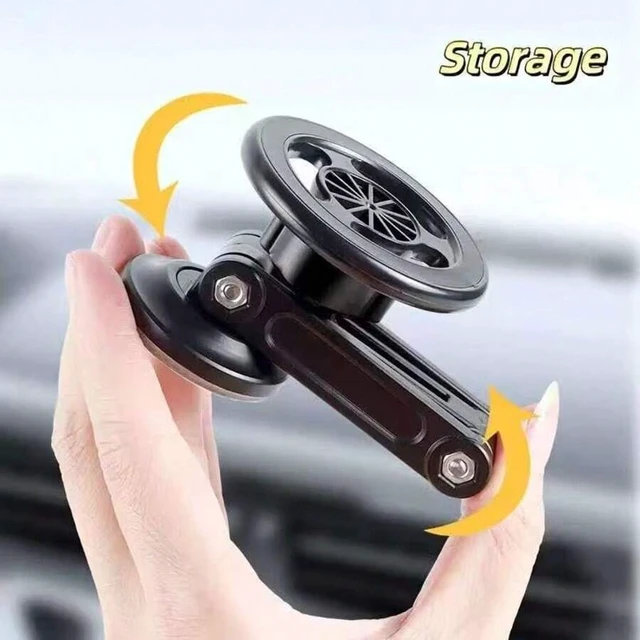 Alt view image 2 of 7 - Bks 360 Degree Rotatable Magnetic Car Phone Holder Mount Stand Foldable Navigation Accessory for Any Smartphone