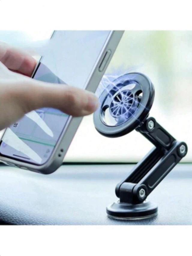 Alt view image 4 of 7 - Bks 360 Degree Rotatable Magnetic Car Phone Holder Mount Stand Foldable Navigation Accessory for Any Smartphone
