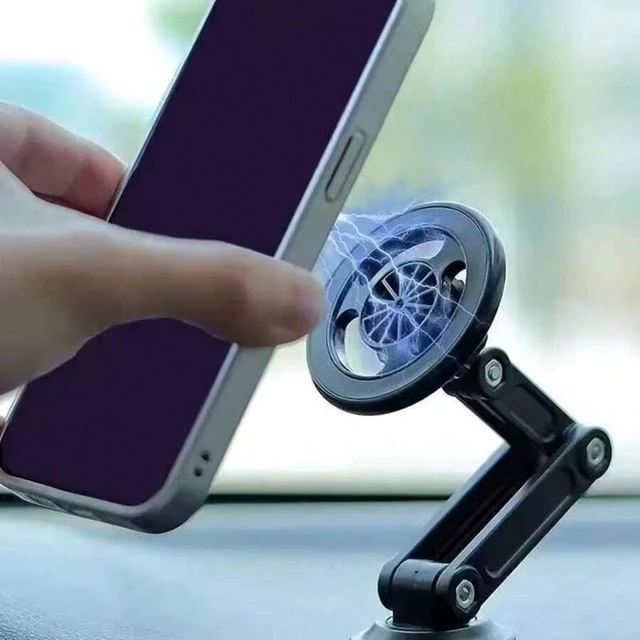 Alt view image 7 of 7 - Bks 360 Degree Rotatable Magnetic Car Phone Holder Mount Stand Foldable Navigation Accessory for Any Smartphone