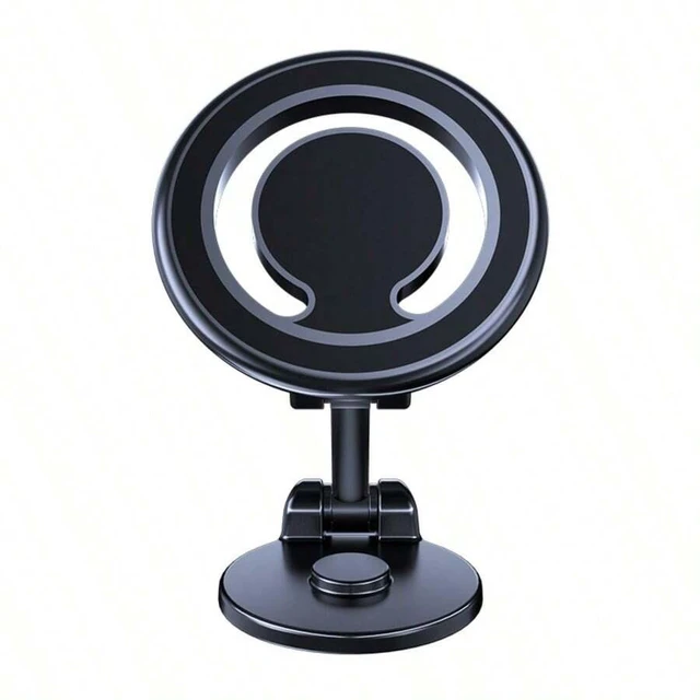 Main image of Bks Magnetic Car Phone Holder Dashboard Console, 360 Rotation, Strong Magnet Mount with Metal Stickers for iPhone Samsung