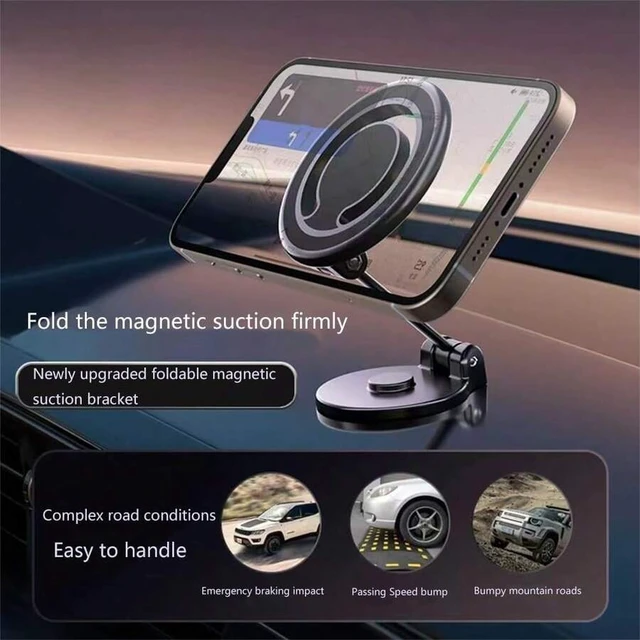 Alt view image 3 of 7 - Bks Magnetic Car Phone Holder Dashboard Console, 360 Rotation, Strong Magnet Mount with Metal Stickers for iPhone Samsung