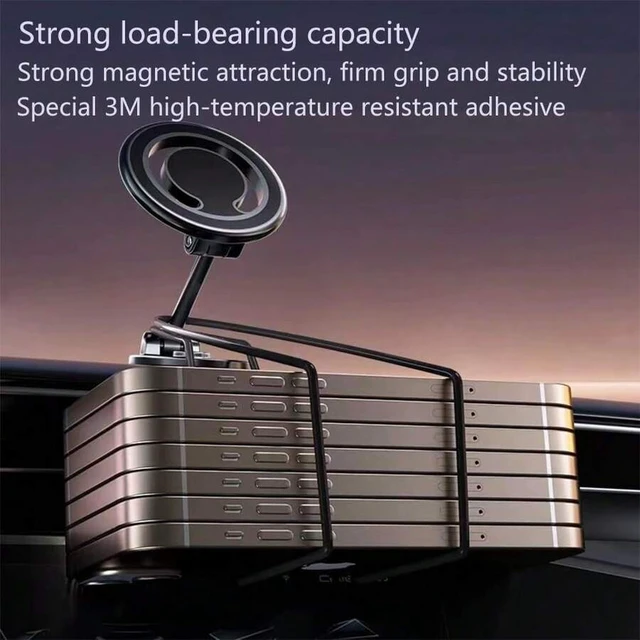 Alt view image 4 of 7 - Bks Magnetic Car Phone Holder Dashboard Console, 360 Rotation, Strong Magnet Mount with Metal Stickers for iPhone Samsung