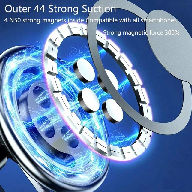 Alt view image 5 of 7 - Bks Magnetic Car Phone Holder Dashboard Console, 360 Rotation, Strong Magnet Mount with Metal Stickers for iPhone Samsung