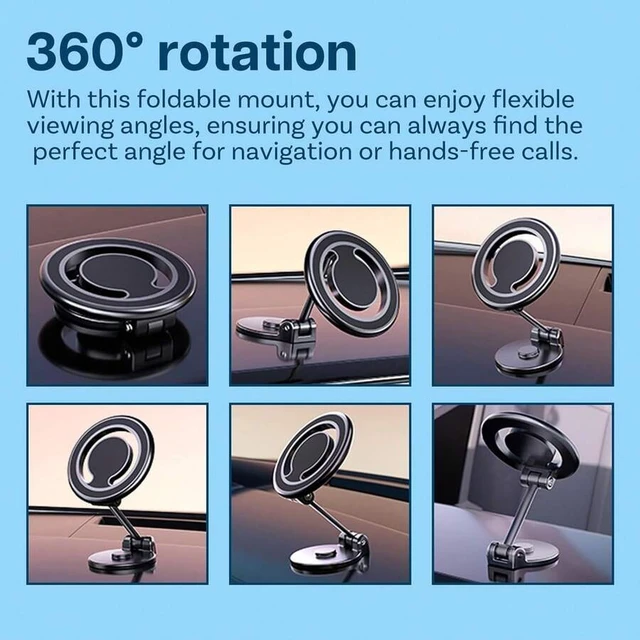 Alt view image 7 of 7 - Bks Magnetic Car Phone Holder Dashboard Console, 360 Rotation, Strong Magnet Mount with Metal Stickers for iPhone Samsung