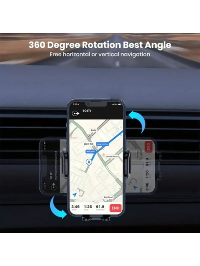 Alt view image 4 of 7 - Bks Car Phone Holder Universal Air Vent Mount 360 Rotation Anti-Shake Stable for Most Vehicles