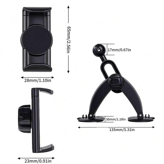 Alt view image 4 of 7 - Bks Lock Car Phone Holder Mount Anti-Shake Universal Dashboard Air Vent Bracket Compact Minimalist Design for All Models