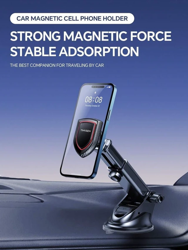 Main image of Bks Magnetic Car Phone Holder Universal Dashboard Mount Compatible iPhone Android Smartphones