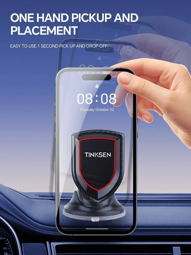 Alt view image 4 of 7 - Bks Magnetic Car Phone Holder Universal Dashboard Mount Compatible iPhone Android Smartphones