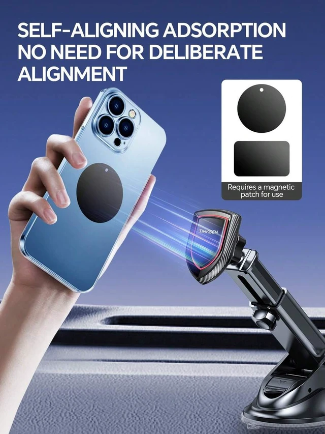 Alt view image 5 of 7 - Bks Magnetic Car Phone Holder Universal Dashboard Mount Compatible iPhone Android Smartphones