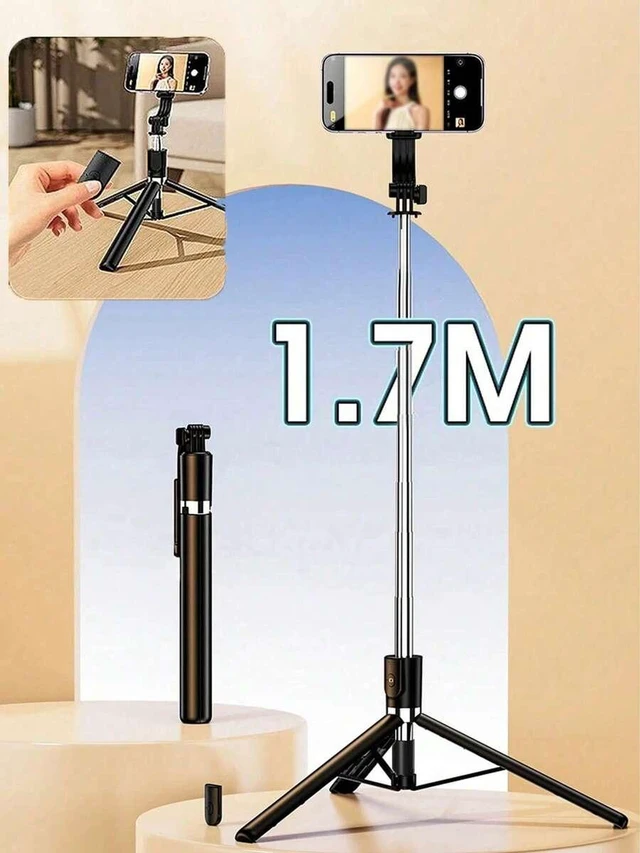 Main image of Bks 170cm Extendable Aluminum Selfie Stick Tripod With Bluetooth Remote For iPhone Android Smartphones Travel Vlog Video Photo
