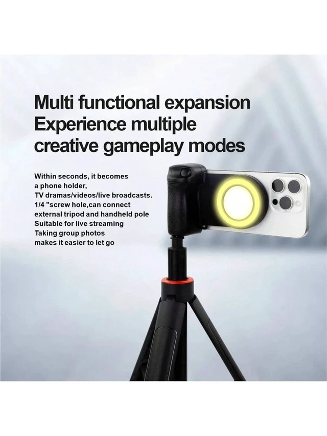 Alt view image 7 of 7 - Bks Bluetooth Shutter Phone Handle Camera Grip Selfie Stabilizer Vlog Stick