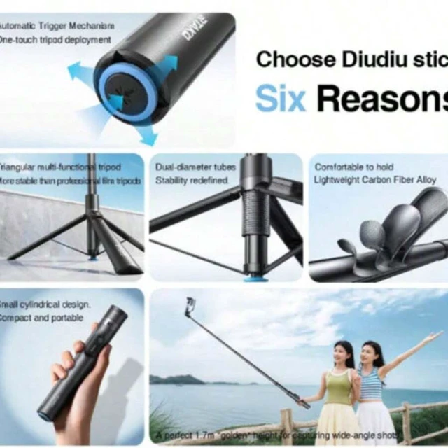 Alt view image 4 of 6 - Bks Extendable Aluminum Bluetooth Selfie Stick Tripod with Wireless Remote, 360 Rotation Phone Holder for iPhone and Android Smartphones