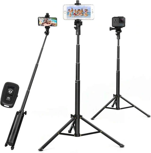 Alt view image 2 of 7 - Bks 52 Inch Extendable Selfie Stick Tripod Stand With Remote Control For iPhone Android Camera Video Recording Travel