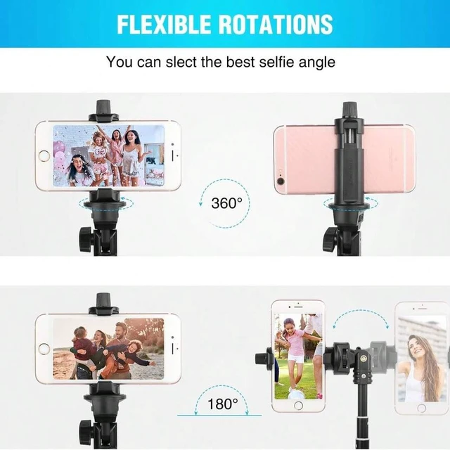 Alt view image 7 of 7 - Bks 52 Inch Extendable Selfie Stick Tripod Stand With Remote Control For iPhone Android Camera Video Recording Travel
