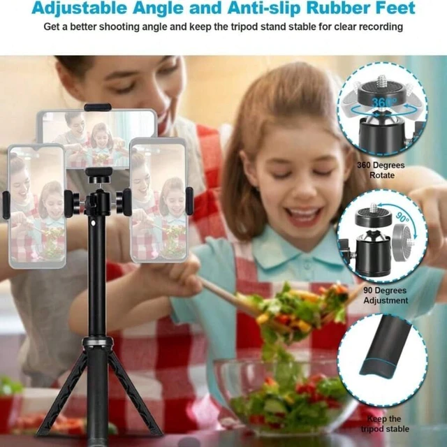Alt view image 3 of 7 - Bks Portable Telescopic Tripod Selfie Stick Stand Handle Universal Extendable Base Adjustable For Smartphones Cameras Projectors