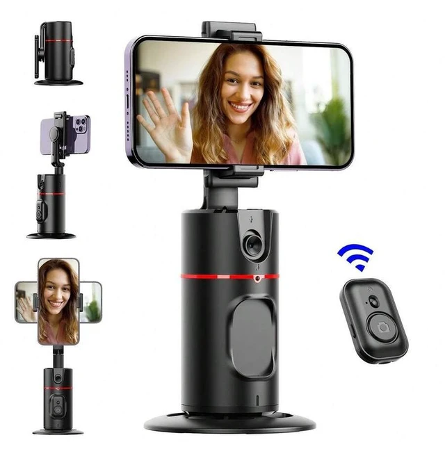 Main image of Bks Automatic Face Tracking Phone Holder Tripod with Remote Control, 360 Rotation Smart Selfie Stick for Smartphone Live Streaming