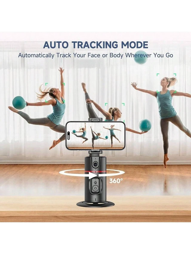 Alt view image 3 of 7 - Bks Automatic Face Tracking Phone Holder Tripod with Remote Control, 360 Rotation Smart Selfie Stick for Smartphone Live Streaming
