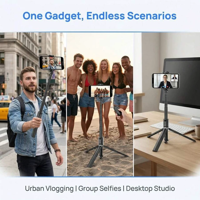 Alt view image 7 of 7 - Bks Phone Tripod, 69 Inch Selfie Stick Stand Lightweight Multi-Functional Tripod For Various Phones