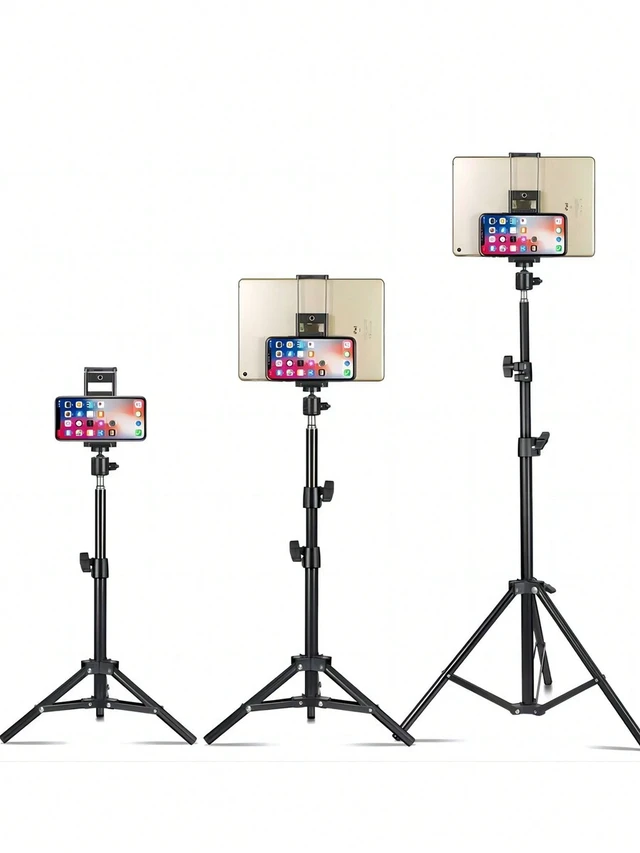 Alt view image 4 of 7 - Bks Phone Tablet Dual-Use Support Stand With Tripod For Live Streaming Selfie Stick Outdoor Travel