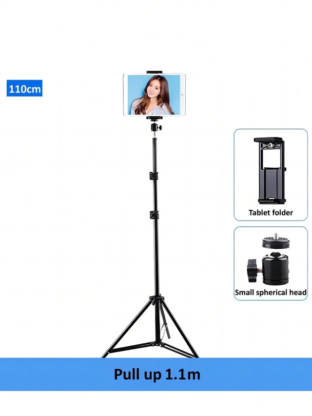 Alt view image 6 of 7 - Bks Phone Tablet Dual-Use Support Stand With Tripod For Live Streaming Selfie Stick Outdoor Travel