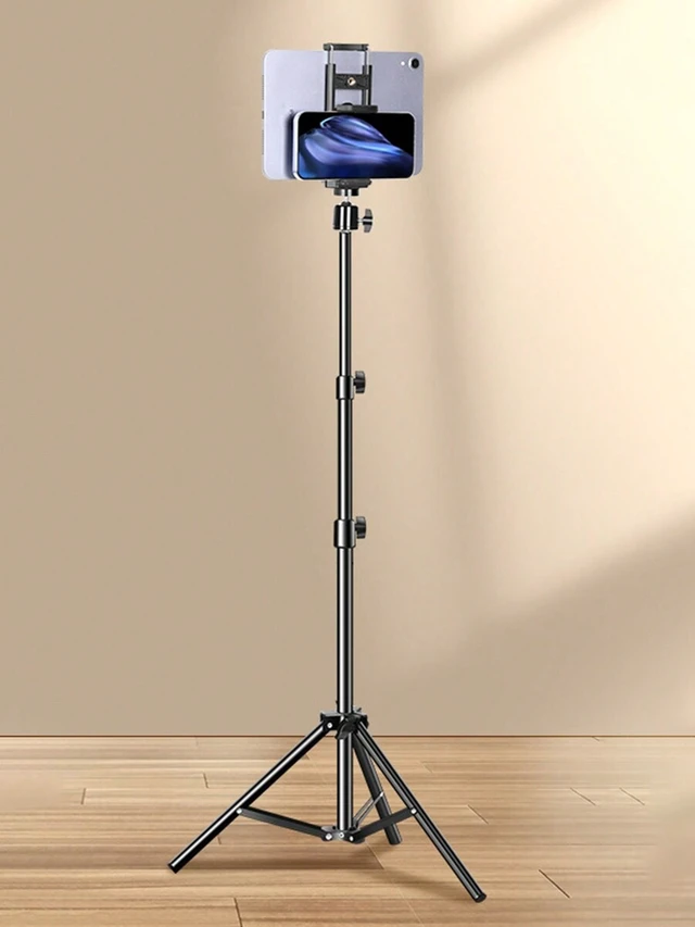 Alt view image 7 of 7 - Bks Phone Tablet Dual-Use Support Stand With Tripod For Live Streaming Selfie Stick Outdoor Travel