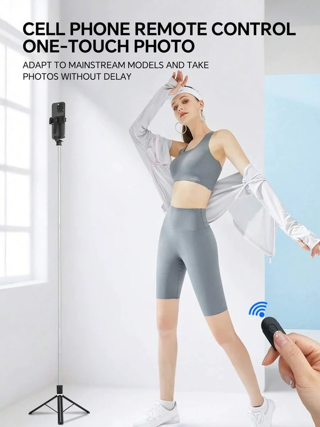 Alt view image 7 of 7 - Bks 1700mm Extendable Selfie Stick Tripod with Wireless Remote Control for Smartphones Live Streaming Vlogging