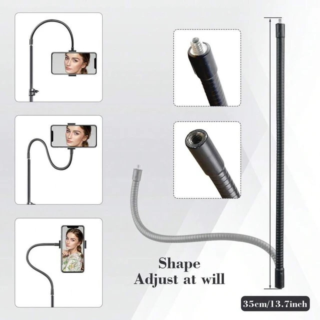Alt view image 3 of 7 - Bks 63-Inch Aluminum Alloy Tripod Selfie Stick With Bluetooth Remote, 35cm Flexible Hose, 1/4-Inch Interface for Smartphones and Cameras