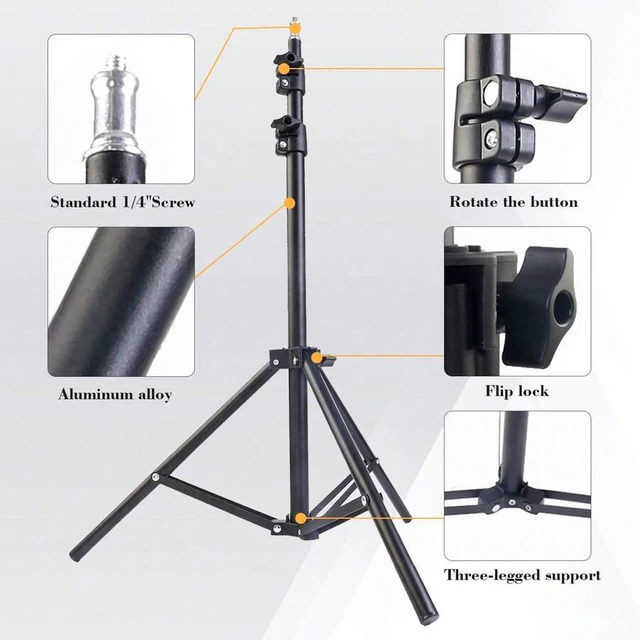 Alt view image 4 of 7 - Bks 63-Inch Aluminum Alloy Tripod Selfie Stick With Bluetooth Remote, 35cm Flexible Hose, 1/4-Inch Interface for Smartphones and Cameras