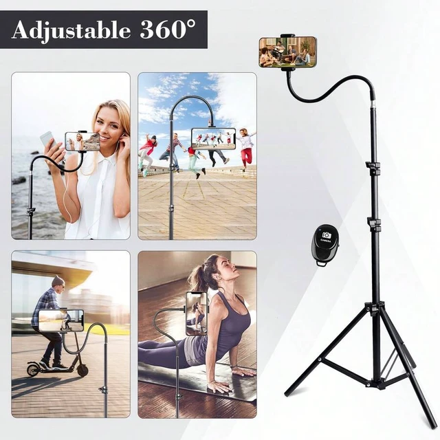 Alt view image 7 of 7 - Bks 63-Inch Aluminum Alloy Tripod Selfie Stick With Bluetooth Remote, 35cm Flexible Hose, 1/4-Inch Interface for Smartphones and Cameras