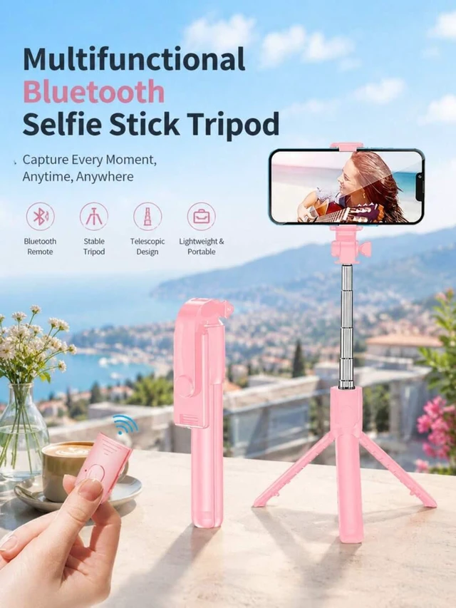Main image of Bks Selfie Stick Tripod with Remote Control Phone Holder for Live Streaming Vlog Travel Compatible iPhone Android Mobile Phones