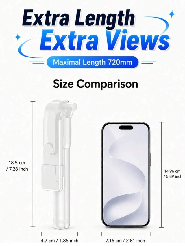 Alt view image 2 of 7 - Bks Bluetooth Selfie Stick Tripod With Remote Control And Fill Light, Phone Holder Live Streaming Tripod, Universal Photography Travel Selfie Gadget