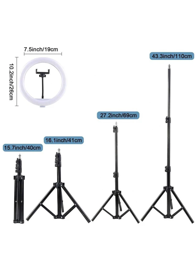 Alt view image 2 of 7 - Bks 10 Inch LED Selfie Ring Light Kit with Phone Clip and Adjustable Bracket - 3 Color Modes, 10 Brightness Levels, USB Powered for Makeup Video Photography