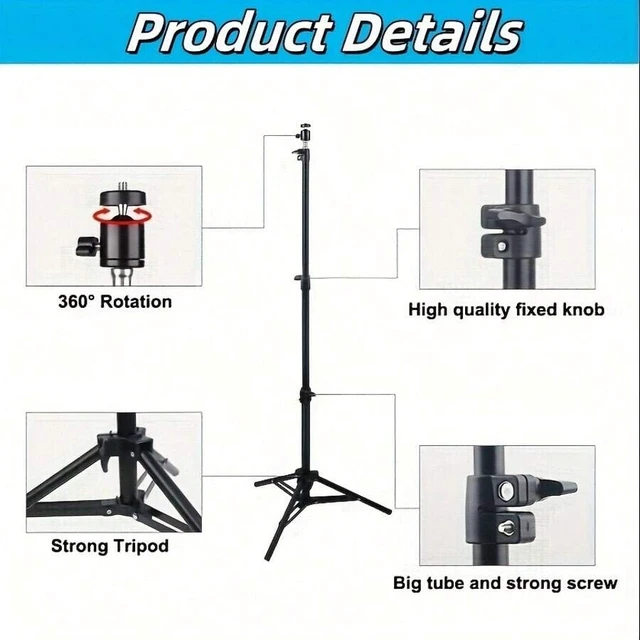 Alt view image 7 of 7 - Bks Projector Stand Floor Tripod Foldable Height Adjustable Universal Mobile Phone Live Streaming Selfie Stick Shooting