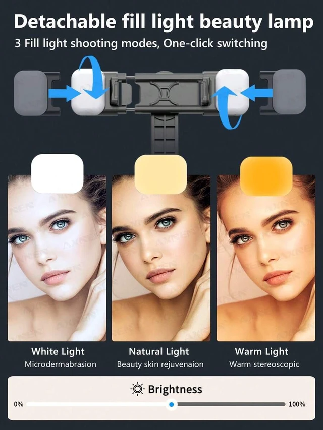 Alt view image 3 of 7 - Bks 45 Inch Selfie Stick Tripod with Dual Fill Lights, Extendable Portable Phone Stand with Remote Control for iPhone and Android Smartphones